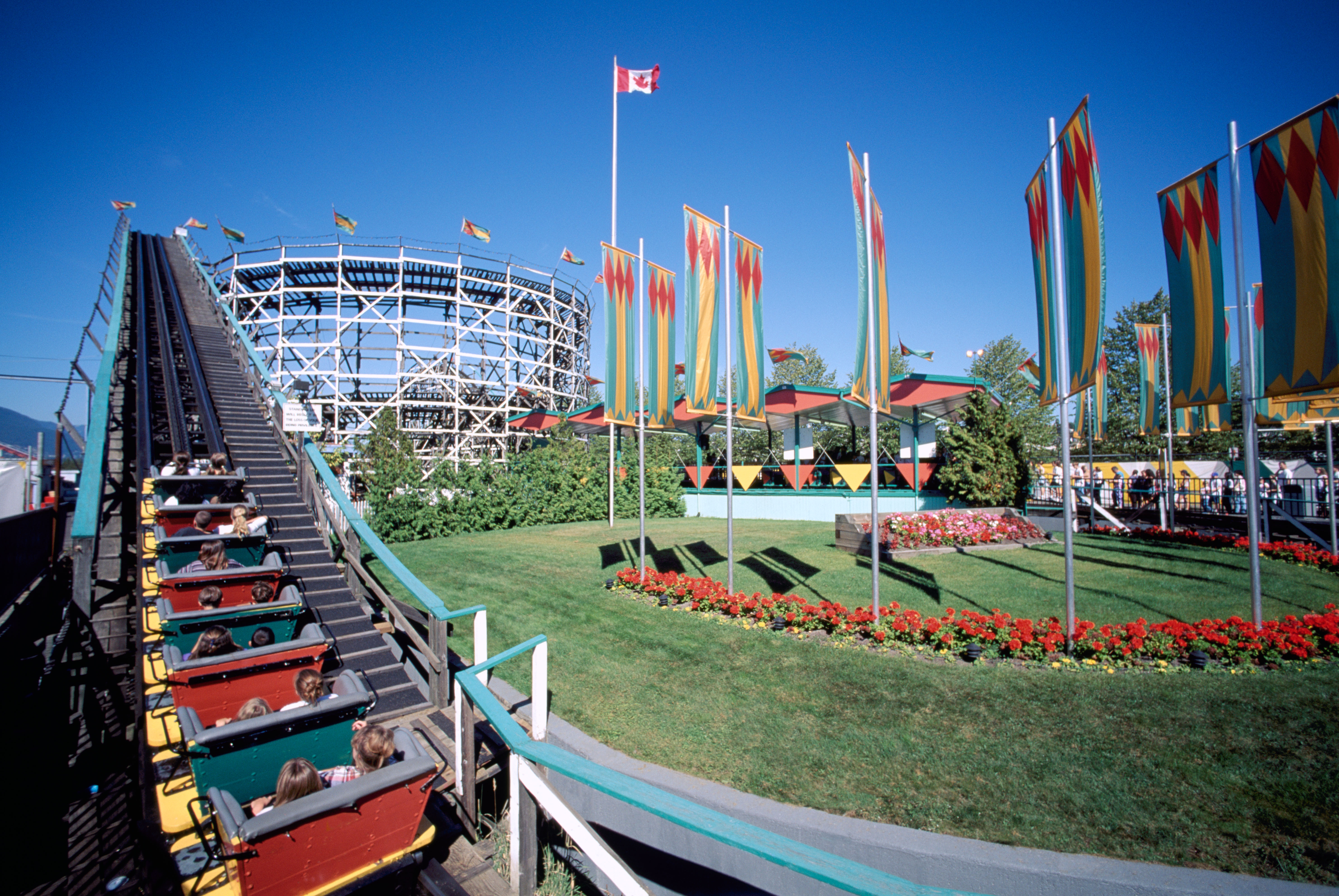 Historic Wooden Roller Coaster at Playland, Pacific National Exhibition (PNE), Vancouver, BC, British Columbia, Canada. (Photo Credit: Gunter Marx / Alamy Stock Photo)