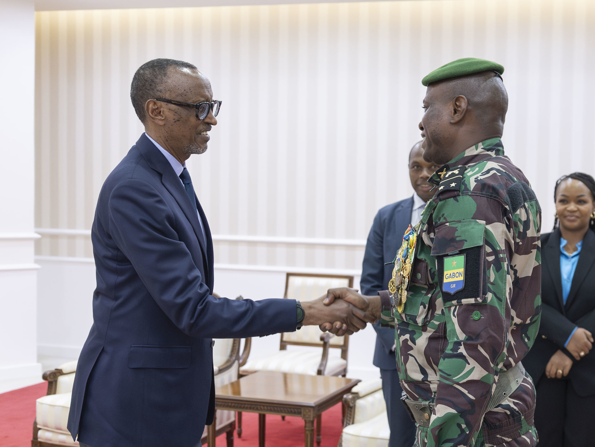 Meeting with H.E General Brice Clotaire Oligui Nguema, Chairman of the Committee for the Transition and Restoration of Institutions and President of Gabon | Kigali, 16 October 2023. (Photo Credit: Attribution-NonCommercial-NoDerivs 2.0 Generic)
