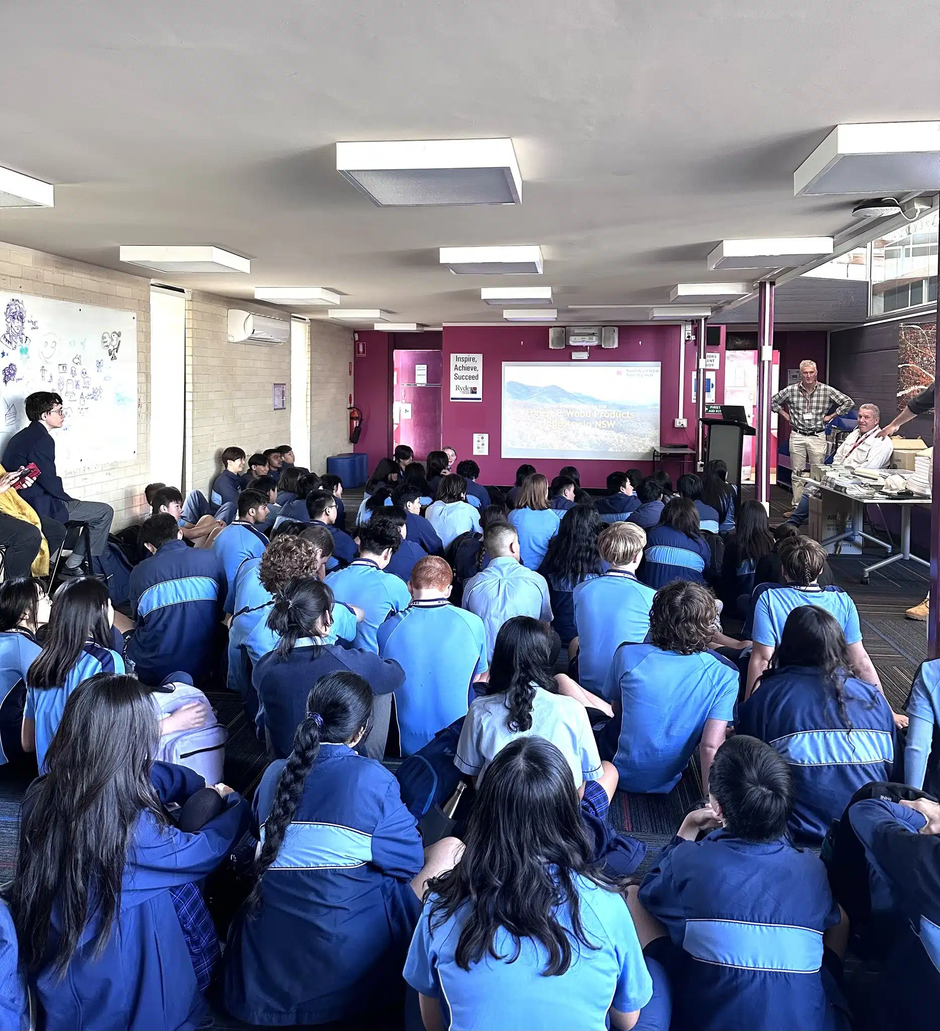 Respected forester Nick Cameron was overwhelmed by the response by secondary students who have now expressed an interest in a forestry pathway. (Photo Credit: Ryde Secondary College)