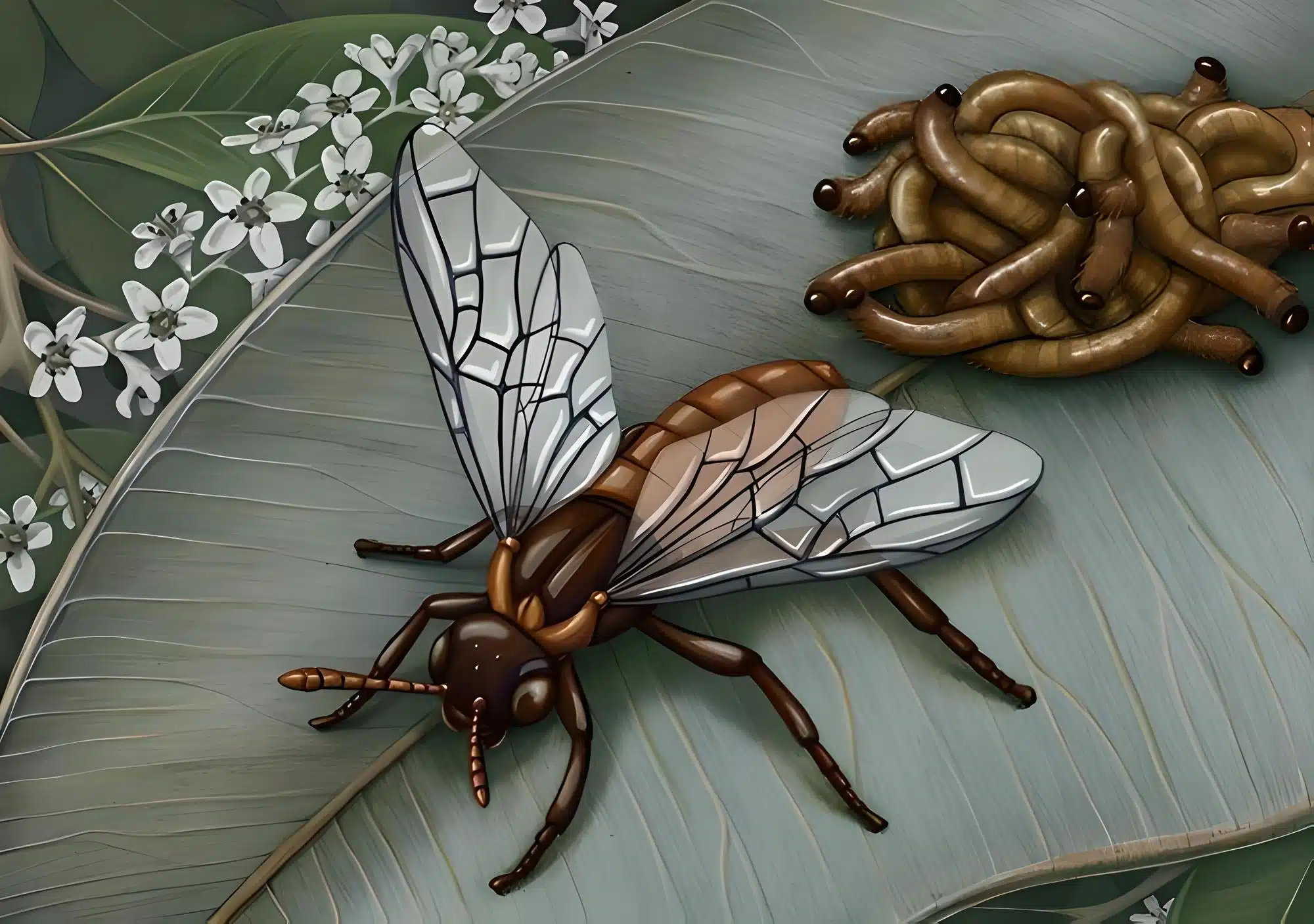 Reconstruction of the now-extinct sawfly from an extremely well-preserved fossil found in central NSW. (Photo credit: Alex Boersma)