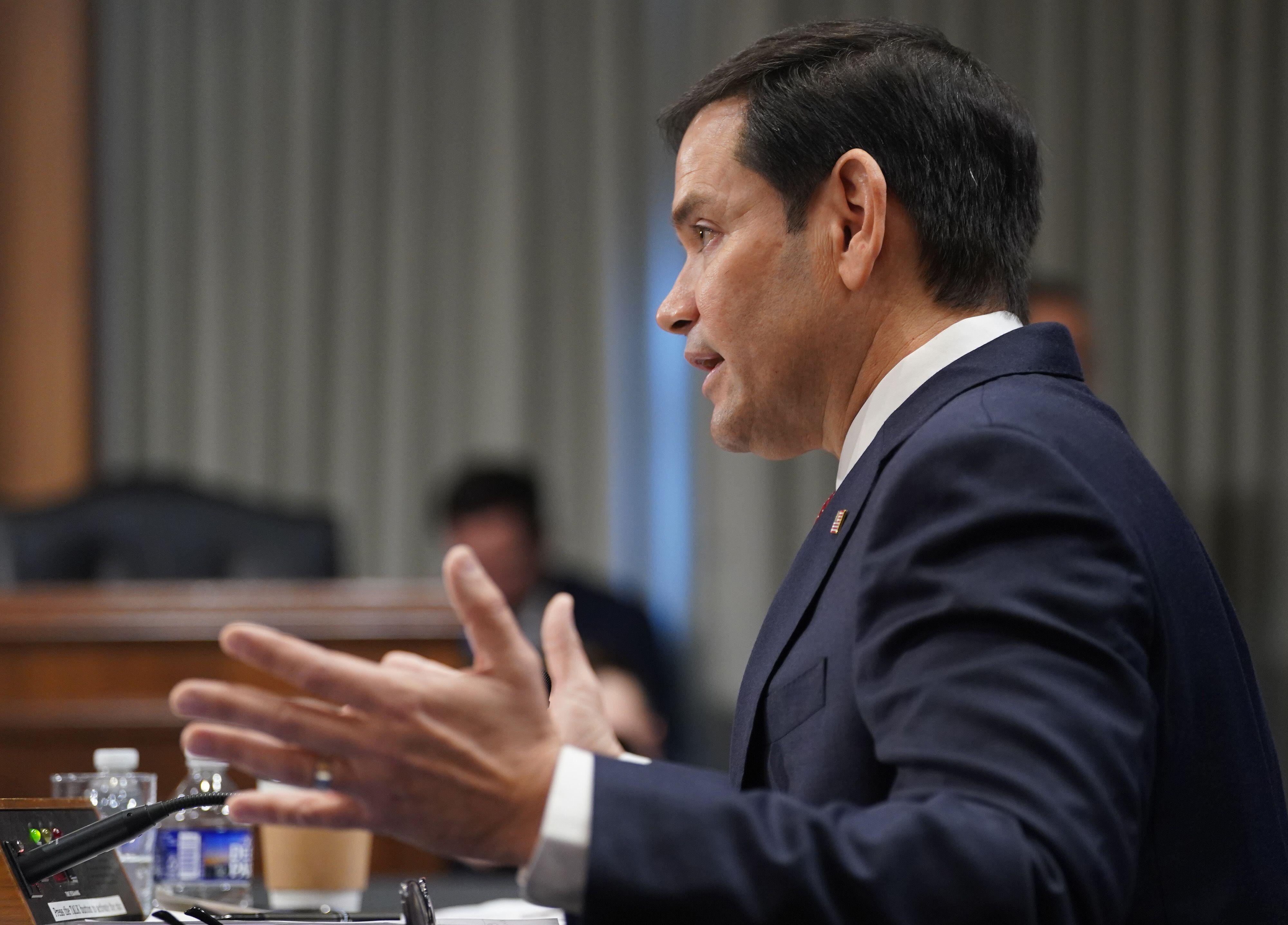 The letter is addressed to Marco Rubio (pictured during his swearing-in hearing) - Trump's new Secretary of State; Brooke Rollins - Secretary of Agriculture; Jeremy Pelter - Acting Secretary of Commerce; and Juan Millian - Acting US trade representative. (Photo Credit: UPI / Alamy Stock Photo)