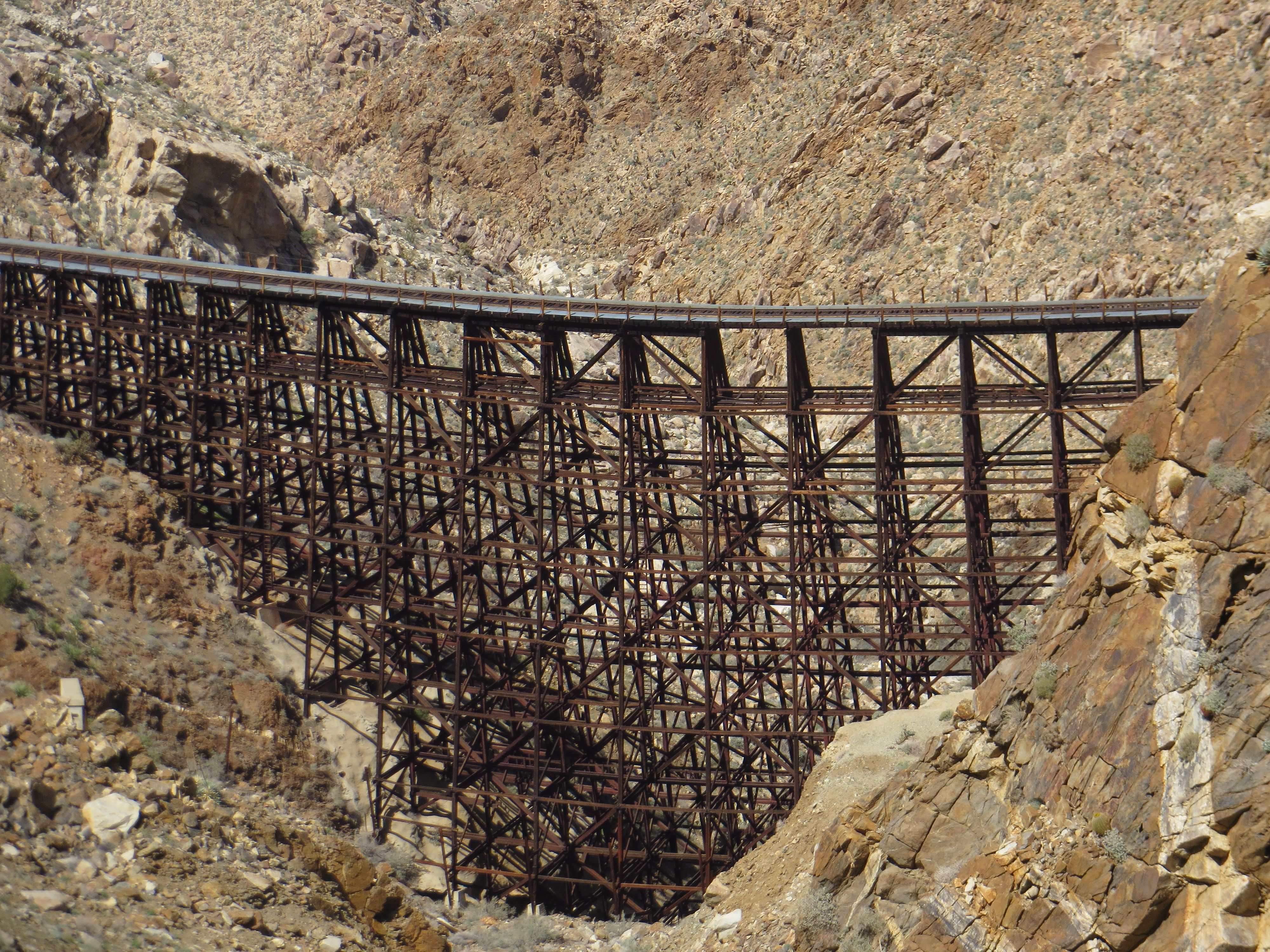 Goat Canyon Trestle is a wooden trestle in San Diego County, California. At a length of 597–750 feet (182–229 m), it is the world's largest all-wood trestle. (Photo Credit: Adobe Stock Images)