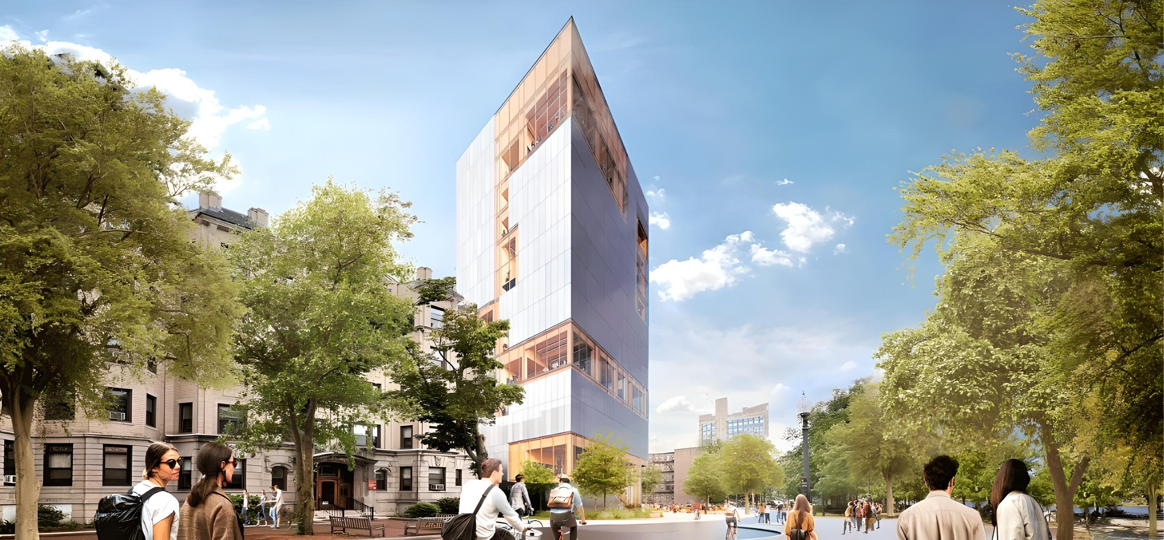 Boston University unveiled designs for a new academic building that would become Massachusetts's tallest mass timber tower. (Renders courtesy of Diller+Scofidio Renfro)