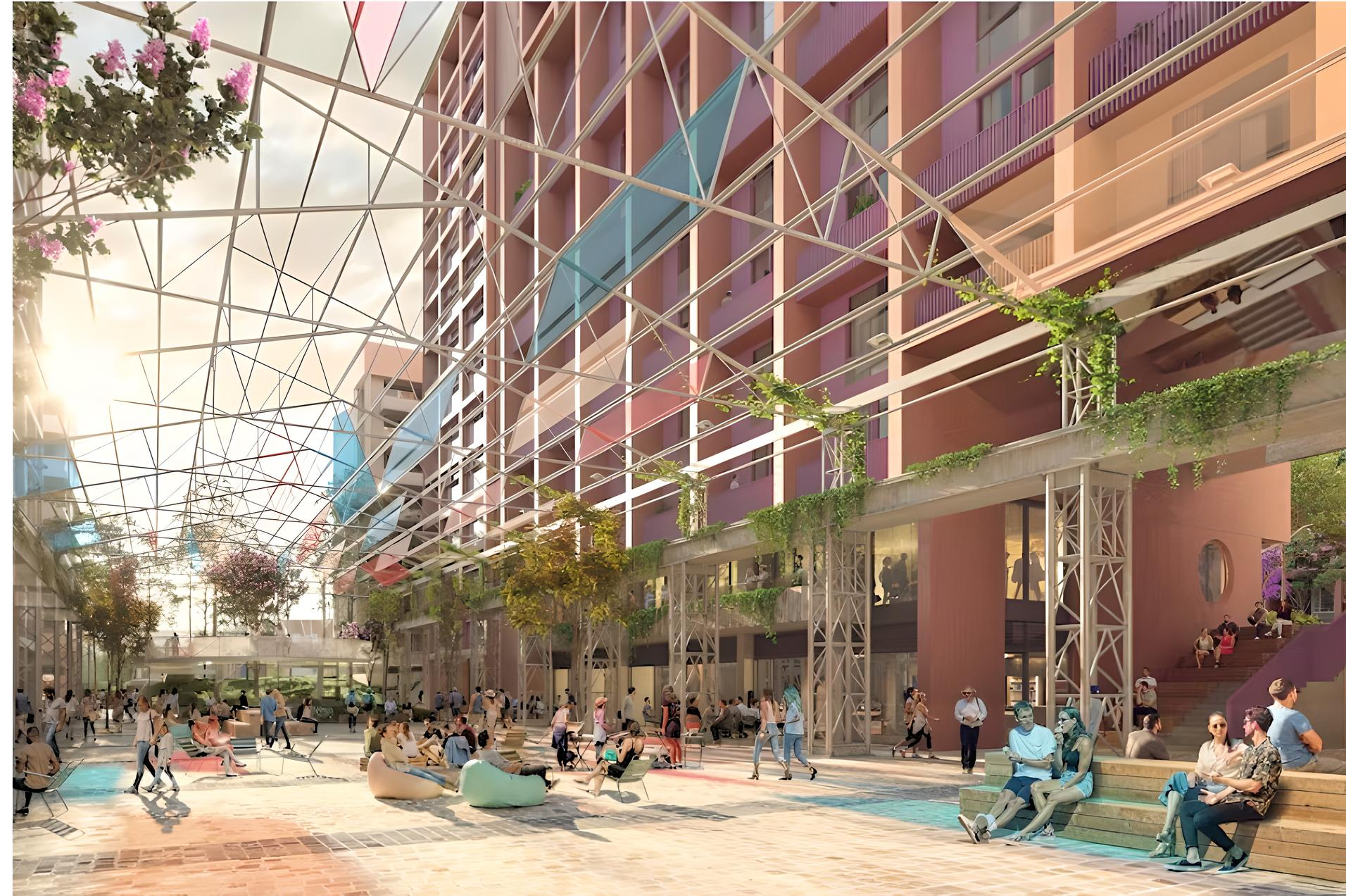 The massive $1.5 billion build-to-rent project in Marrickville will be built where a timber yard once stood.(Image Credit: Rent-to-Live Co)
