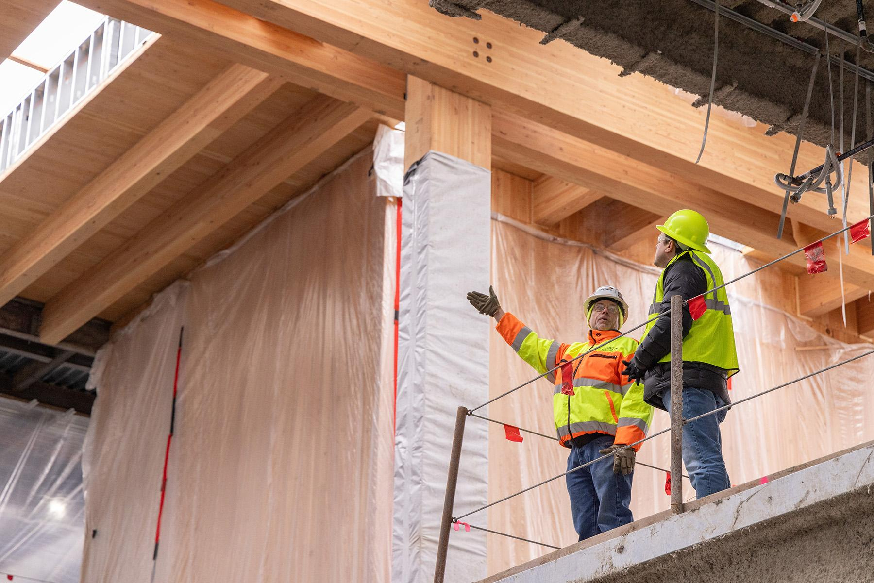 On the Central Washington University campus in Ellensburg, Washington, a new mass timber complex is under construction and is scheduled to be completed by 2026. (Photo Credit: CWU)