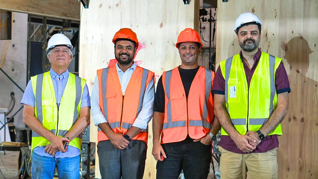 Professor Pierre Quenneville, PhD candidates Setu Agarwal and Soheil Assadi, and Dr Ashkan Hashemi. (Photo Credit: William Chea from the University of Auckland)
