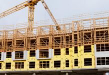 Huge volumes of Canadian lumber are used in single-family and multi-family residential construction projects across the United States. (Photo Credit: B Christopher / Alamy Stock Photo)