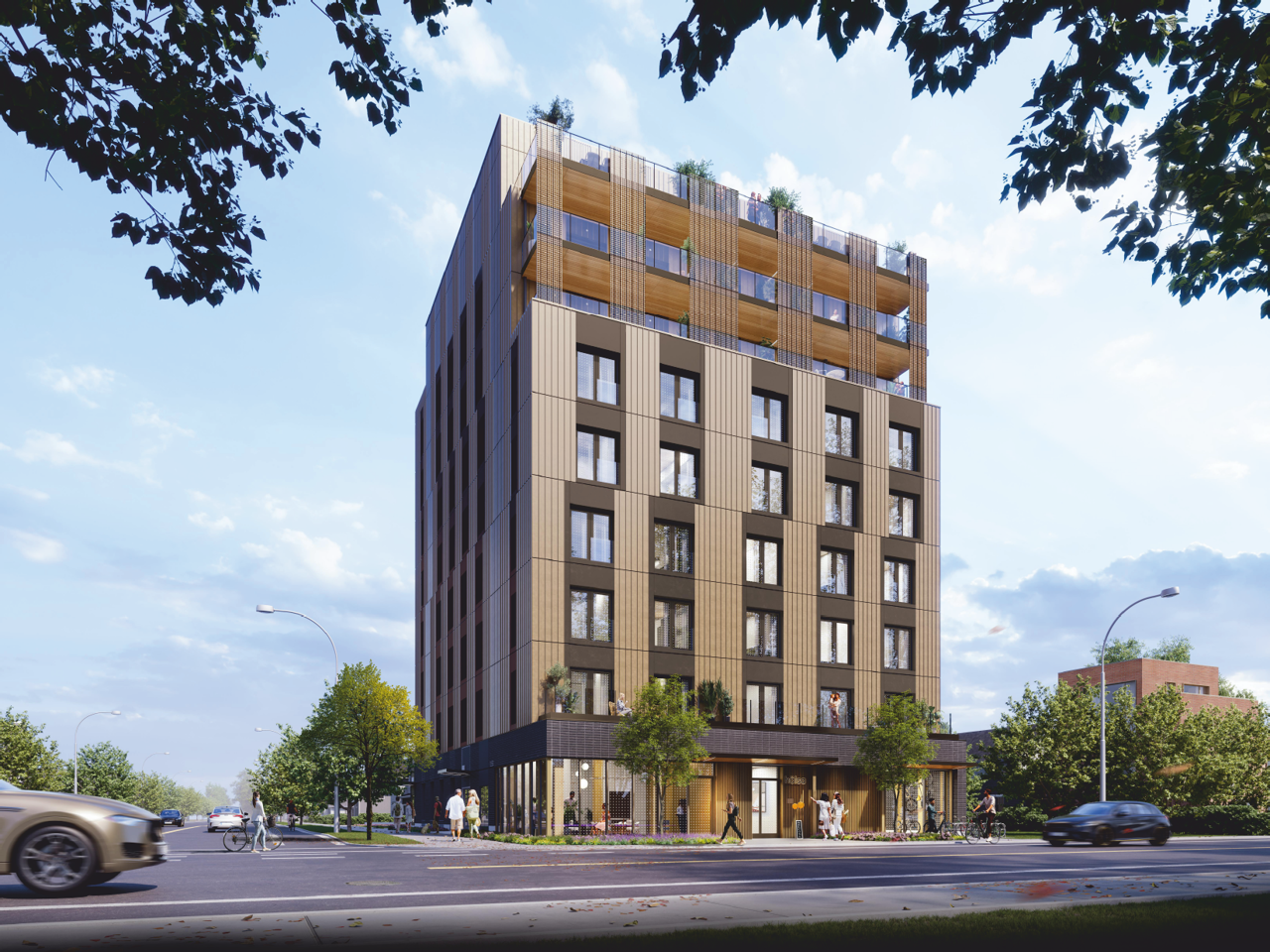 A visualization of the nine-storey housing project at 230 Royal York. (Image courtesy of Lang Wilson Practice in Architecture Culture Inc.via CNW Group/Intelligent City)