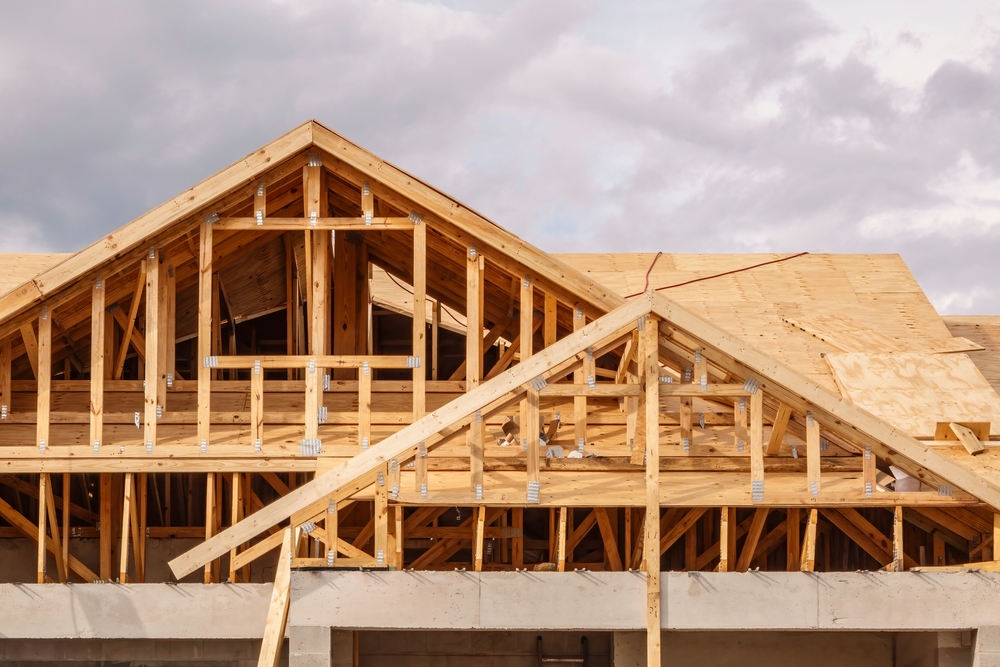 Large volumes of NZ radiata pine goes into the framing used to build housing across the United States. (Photo Credit: 2059912031 via Shutterstock Images)